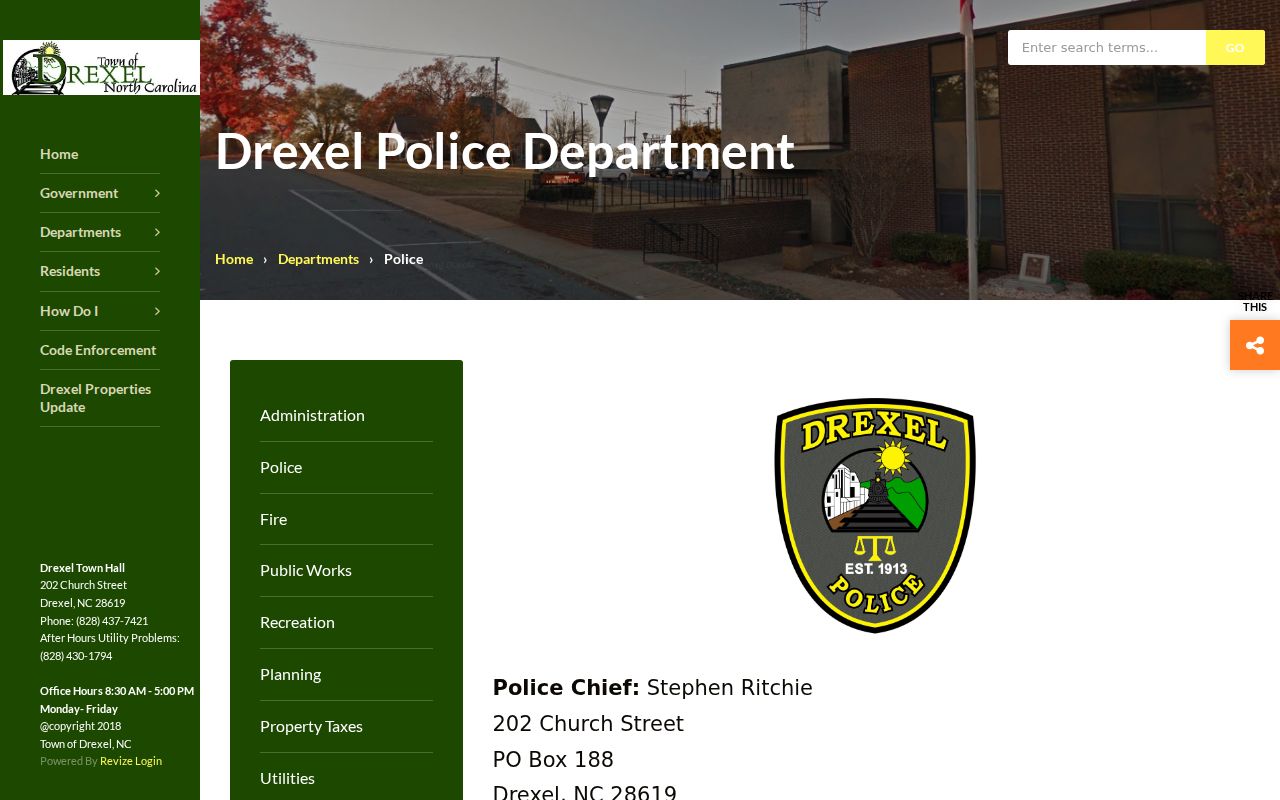 Drexel traffic court record context at Drexel Police Department