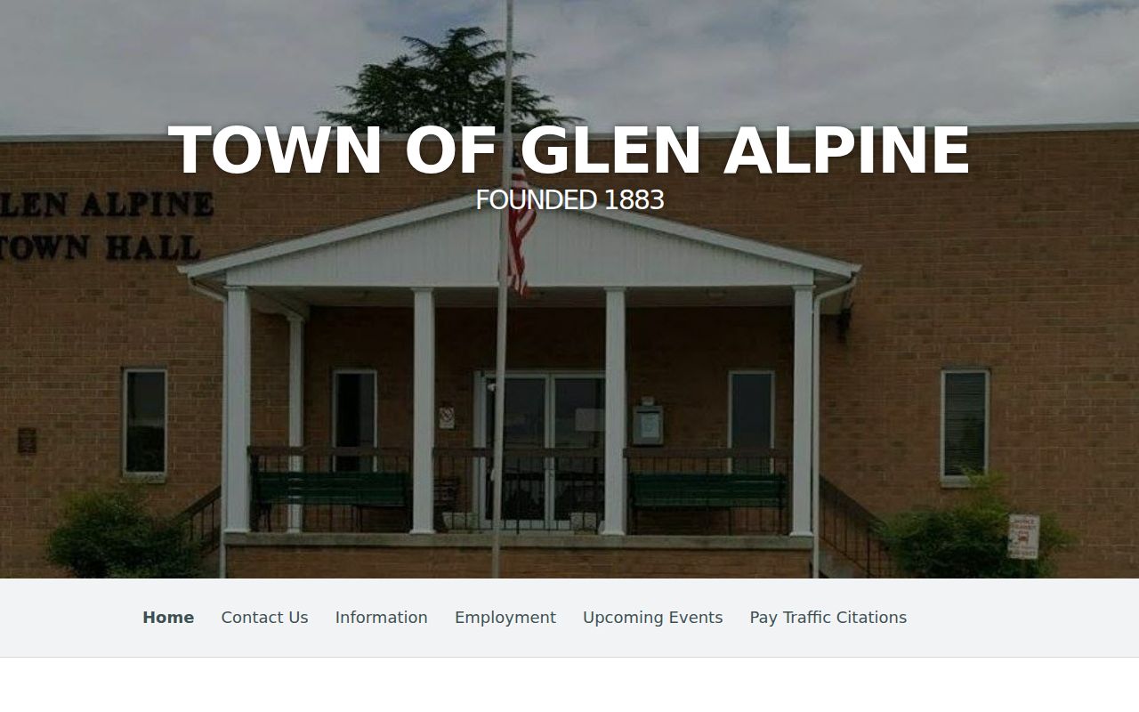 Glen Alpine court records context at the town government site, not the Burke courthouse