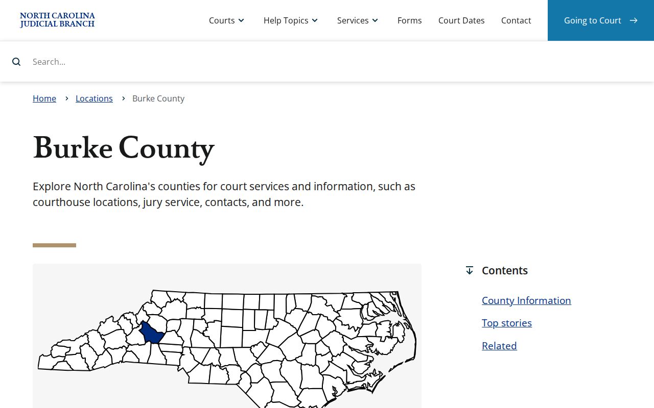Burke County court docket court-services page