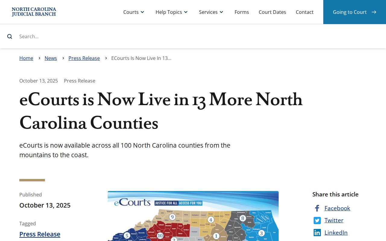 Burke County court docket October 2025 eCourts rollout